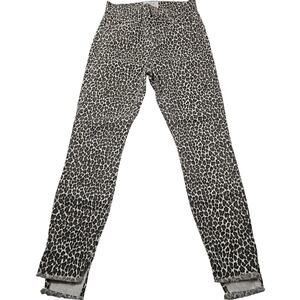 NWT Current/Elliott The Stiletto Cropped Skinny Jeans in snow Leopard 25 preppy